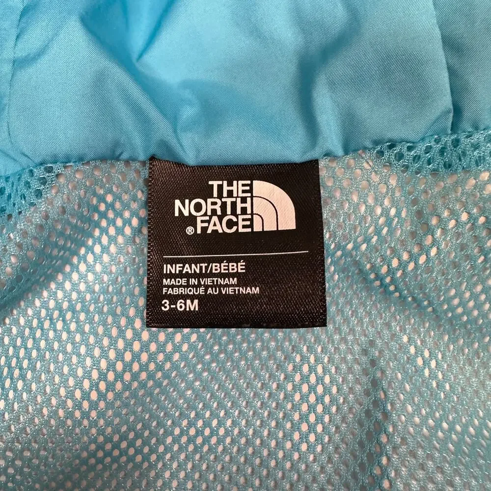 The North Face Jacket Infant 3-6mth Windbreaker Coat Blue/Black Hooded Babycore